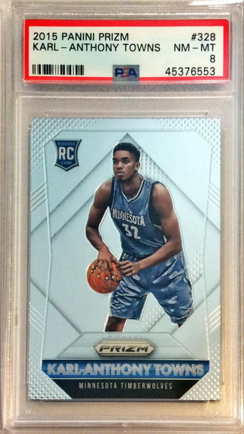 Karl Anthony Towns 2015 Panini Prizm PSA 8