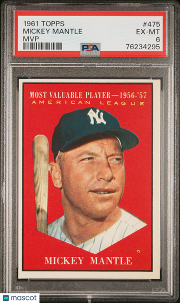 1961 Topps Mickey Mantle #475 MVP PSA 6