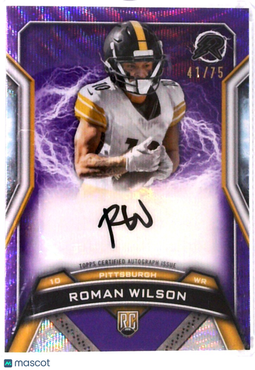 2025 Topps Resurgence Roman Wilson Steelers Purple #RRS-RW RC Auto 41/75