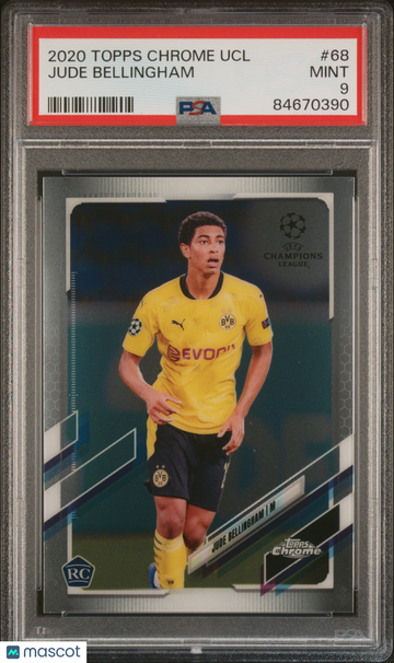 2020 Topps Chrome UEFA Champions League Jude Bellingham #68 PSA 9