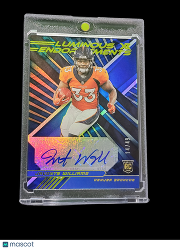 2021 Panini XR Luminous Endorsements Javonte Williams #LUM-JWI /49 RC