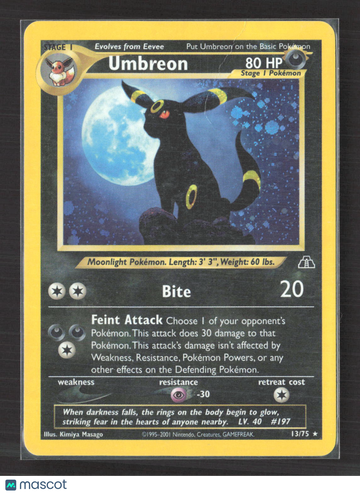 2001 Neo Discovery Umbreon Rare #13/75