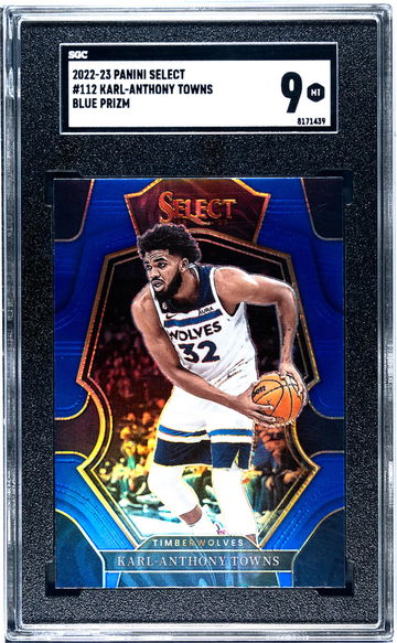 2022-23 Panini Select #112 Karl-Anthony Towns Blue Prizm SGC 9