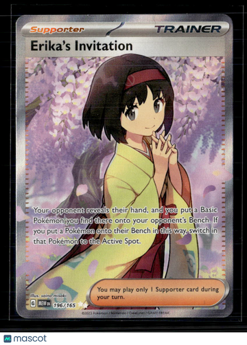 2023 Scarlet & Violet 151 Erika's Invitation Holo Secret Rare FA #196/165