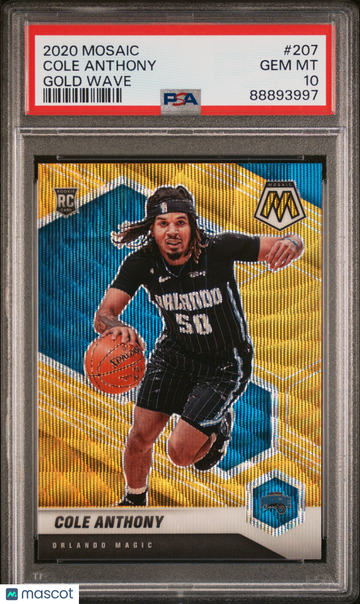 2020 Panini Mosaic Cole Anthony #207 Gold Wave PSA 10