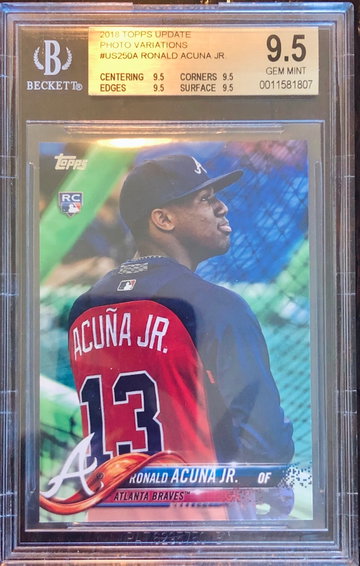 2018 Topps Update Ronald Acuña Red Blue Variation BGS 9.5