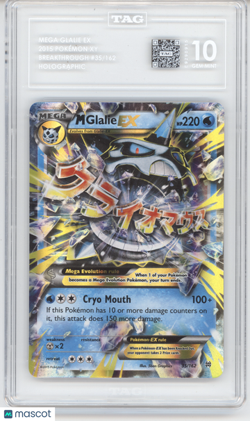 2015 XY BREAKthrough M Glalie EX Holo Rare TAG 10 #35/162