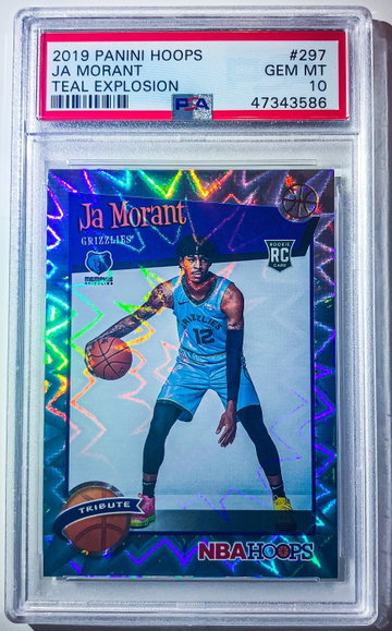 2019 Hoops Ja Morant Rookie Tribute Teal Explosion PSA 10