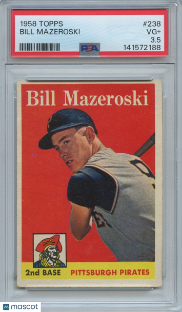 1958 Topps Bill Mazeroski #238 [Base] Base Set PSA 3.5