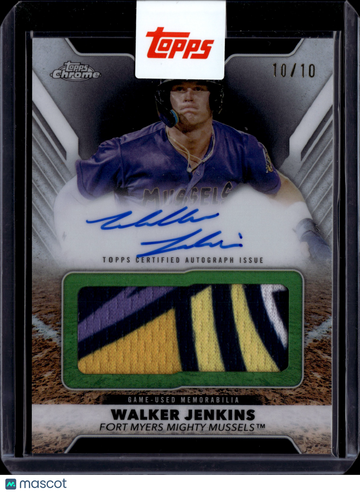 2025 Topps Pro Debut Chrome Walker Jenkins /10 Game-Used Memorabilia Autograph Relic