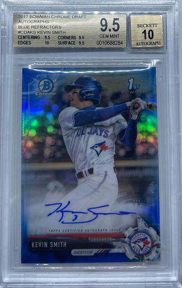 Kevin Smith 2017 Bowman Chrome Draft Auto #CDAKS Blue Refractor /150 BGS 9.5