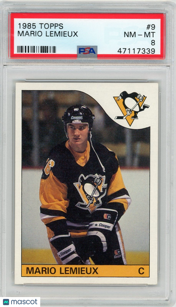1985 Topps Mario Lemieux #9 PSA 8