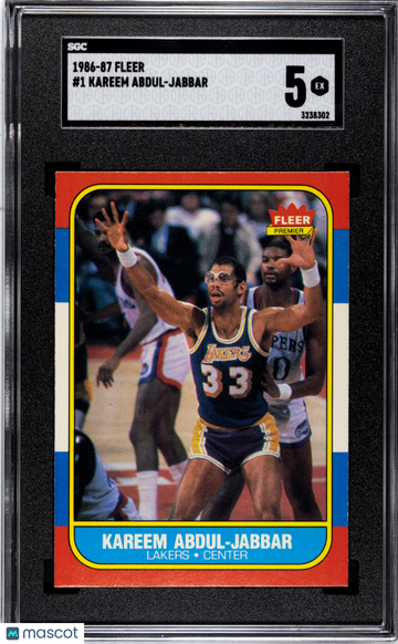 1986 Fleer Kareem Abdul-Jabbar #1 SGC 5