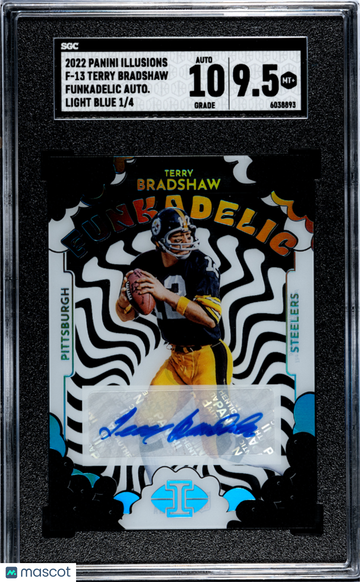 2022 Panini Illusions Terry Bradshaw #F-13 Funkadelic Autograph Light Blue SGC 9.5 Auto 10
