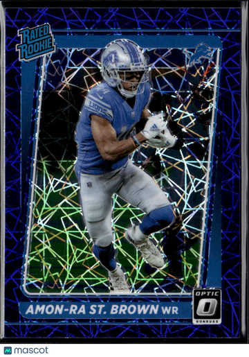 2021 Panini Donruss Optic Prizm Amon-Ra St. Brown #228 Blue Velocity