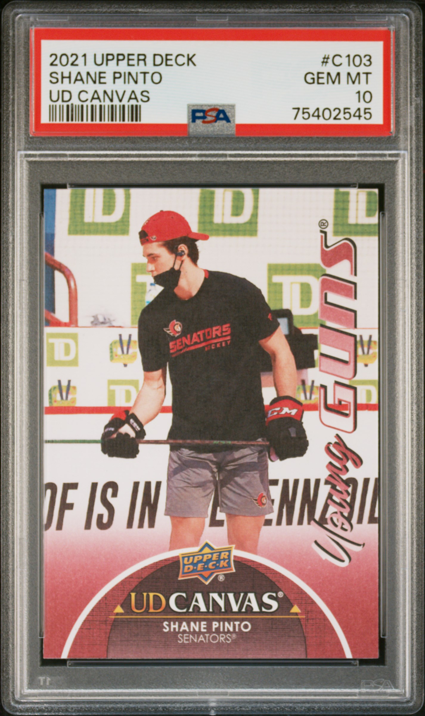 2021-2022 Upper Deck UD Canvas Shane Pinto #C103 UD Canvas PSA 10