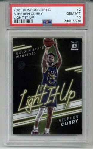 2021 DONRUSS OPTIC LIGHT IT UP #2 STEPHEN CURRY WARRIORS PSA 10 LOW POP
