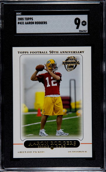 2005 Topps Aaron Rodgers Rookie SGC 9 Mint