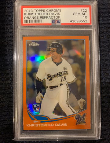 2013 Topps Chrome Orange Refractor Kristopher Davis Rookie psa 10