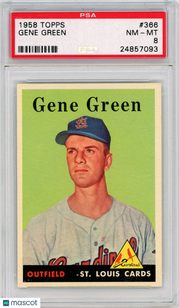 1958 Topps Gene Green #366 PSA 8