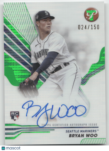 2024 Topps Pristine Bryan Woo #PA-BW Green Refractor Auto /150 RC