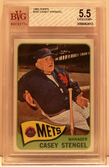 1965 Topps #187 Casey Stengel BVG 5.5 EXCELLENT +