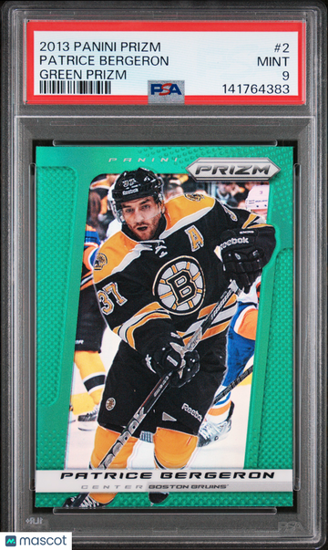 2013-14 Panini Prizm Patrice Bergeron #2 Green PSA 9