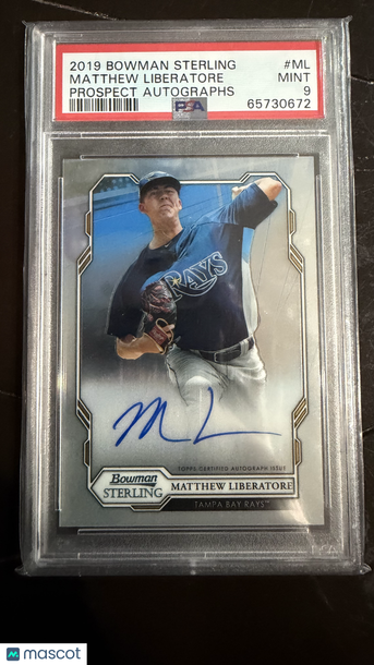 2019 Bowman Sterling Prospect Autographs Matthew Liberatore #ML PSA 9