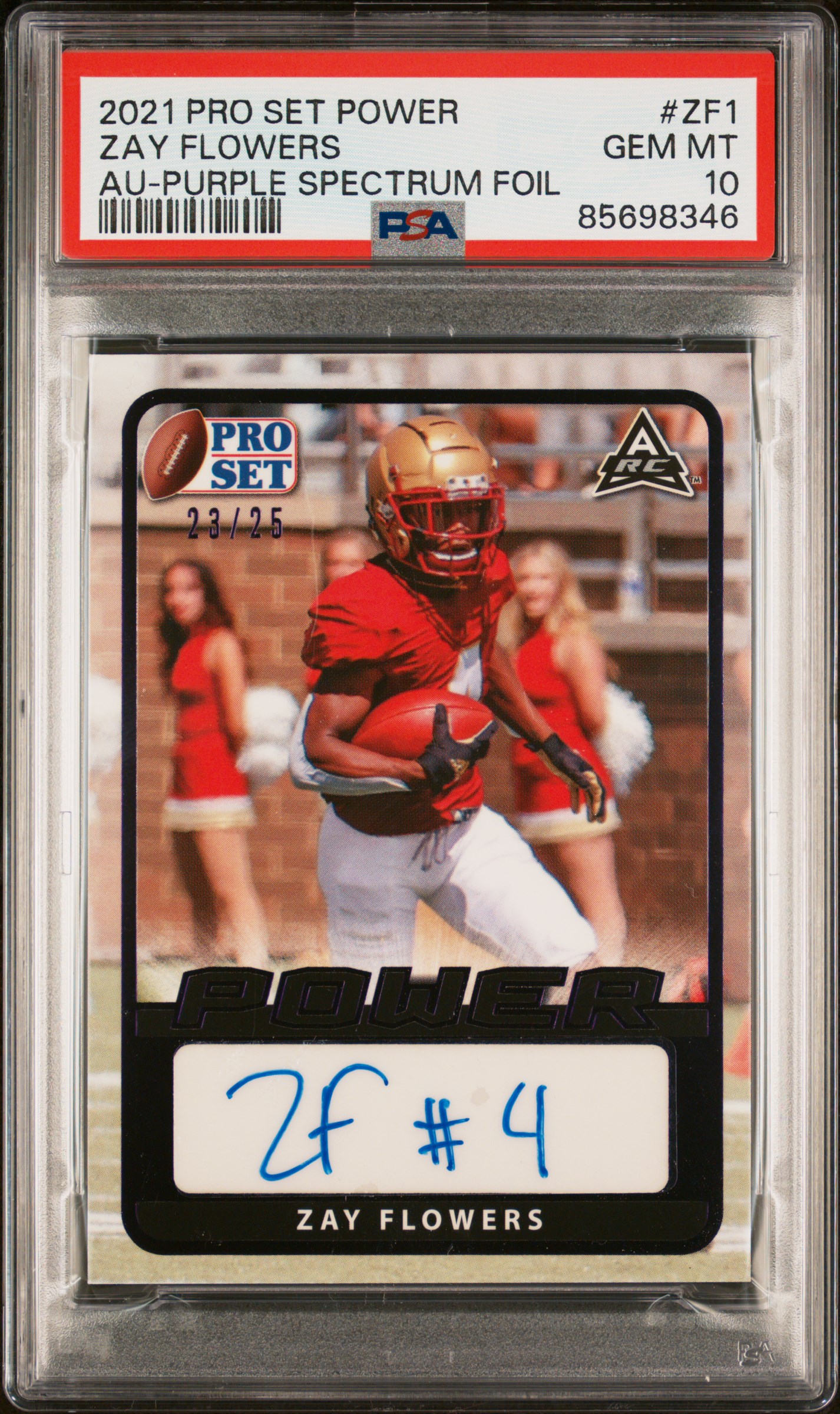 2021 Leaf Pro Set Power Autographs Zay Flowers #ZF1 PSA 10