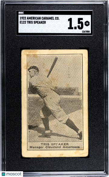 1922 American Caramel Co. Tris Speaker #E122 SGC 1.5