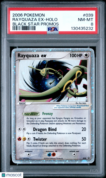 2006 Pokemon Black Star Promos Rayquaza EX Holo Black Star Promos PSA 8 #039