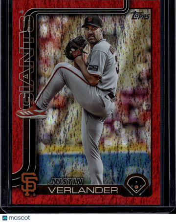 2025 Topps Update Series Justin Verlander #US100 Red Crackle