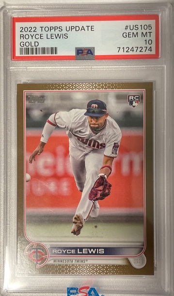 2022 Topps Update Royce Lewis GOLD Rookie #/2022 Pop 14 PSA 10