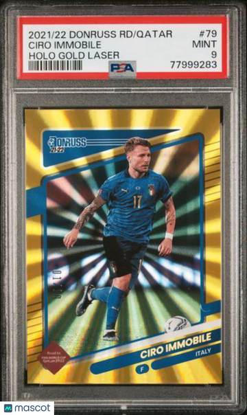 2021 Panini Donruss Road To Qatar Ciro Immobile #79 Holo Gold Laser PSA 9