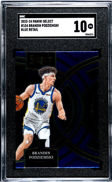 2023-24 Panini Select Blue Retail Brandin Podziemski #104 RC SGC 10