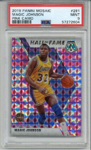 2019 PANINI MOSAIC PINK CAMO #291 MAGIC JOHNSON CARD LAKERS PSA 9 LOW POP