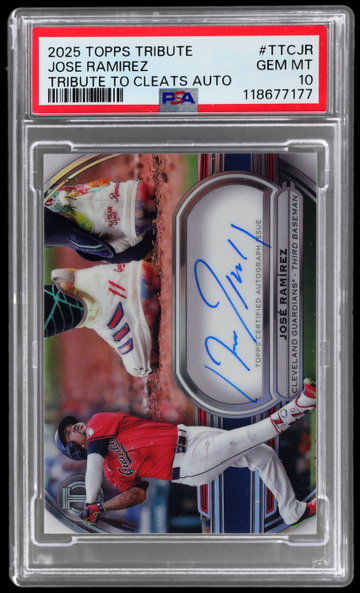 2025 Topps Tribute Jose Ramirez Tribute To Cleats Autograph PSA 10