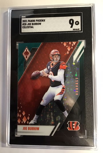 2021 Panini Phoenix #20 Joe Burrow Fire Burst Celestial SGC 9 Mint