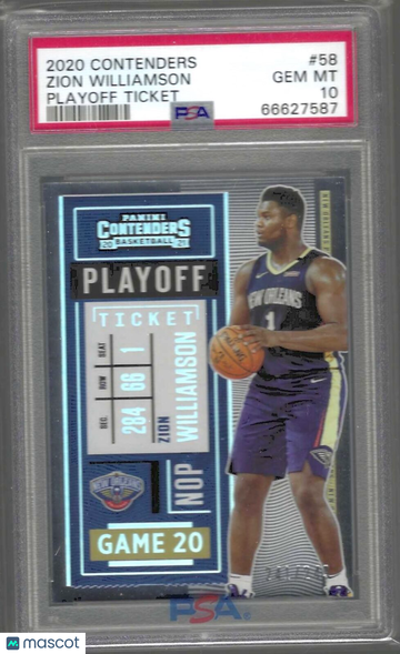 2020 Panini Contenders Zion Williamson #58 Playoff Ticket PSA 10