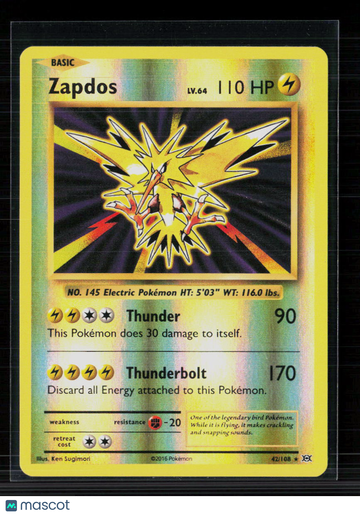 Pokemon 2016 Evolutions Zapdos #42/108