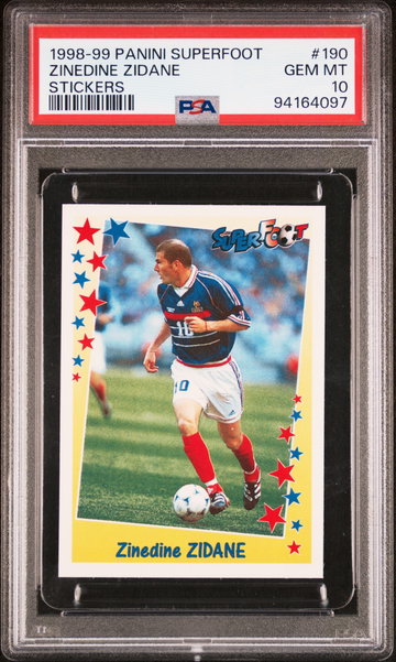 1998 Panini Superfoot Zinedine Zidane #190 PSA 10
