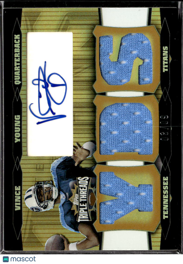 2006 Topps Triple Threads Vince Young #TTRA-21 Gold Authentic Autograph Triple Jersey Relic