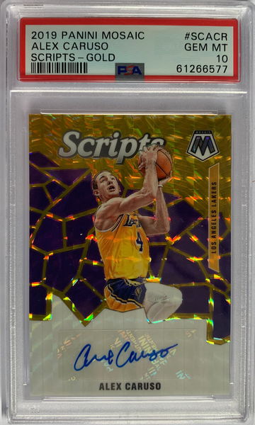 2019 Panini Mosaic Alex Caruso Scripts - Gold #/25 PSA 10 - POP 4 Autographs