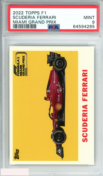 2022 TOPPS FORMULA 1 MIAMI GRAND PRIX SCUDERIA FERRARI # MIAMI GRAND PRIX PSA 9 MINT