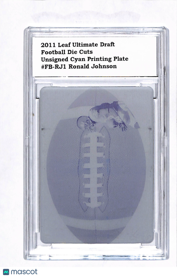 2011 Leaf Ultimate Draft Football Ronald Johnson #FB-RJ1 Cyan Printing Plate Printing Plate