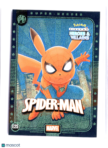 2025 Pokemon Marvel DC Pikachu Spider-Man Holofoil #E25 Trading Card