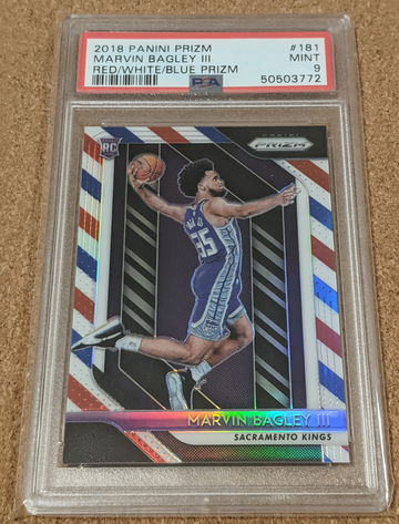 2018-19 Prizm Basketball 🏀 Marvin Bagley III Red White and Blue Prizm Rookie Kings Pistons RC PSA 9 