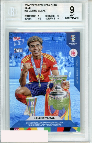 2024 TOPPS NOW UEFA EURO LAMINE YAMAL #66 BLUE 44 OF 49 BGS 9