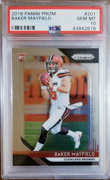 BAKER MAYFIELD 2018 PANINI PRIZM ROOKIE RC SP PSA 10 GEM MINT BROWNS
