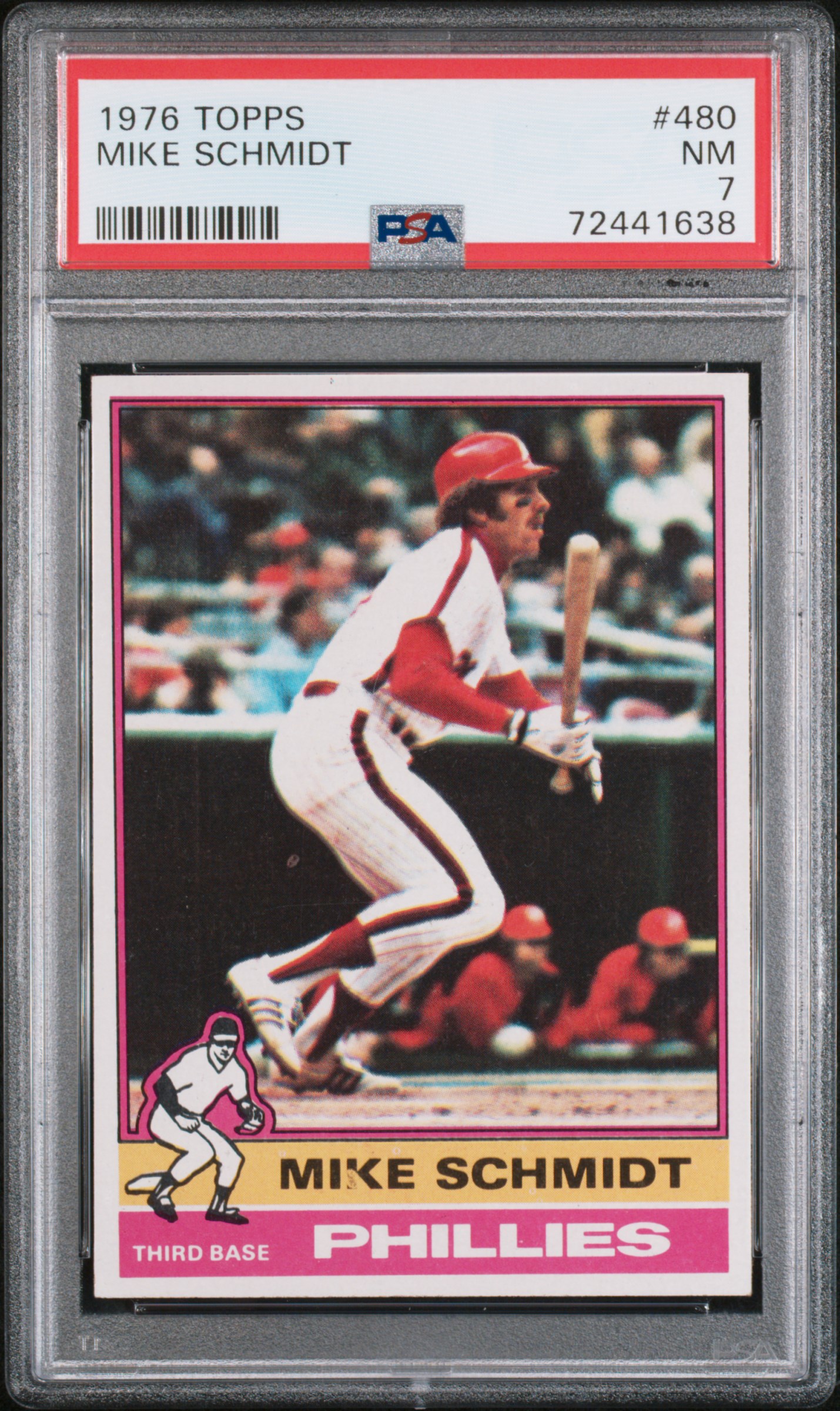 1976 Topps  Mike Schmidt #480 HOF PHILLIES PSA 7
